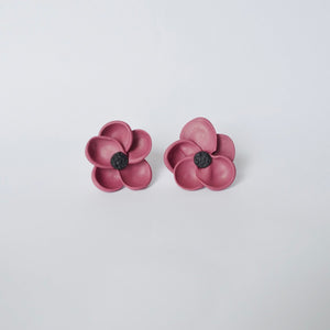 Aretes Flor pequeñas vino